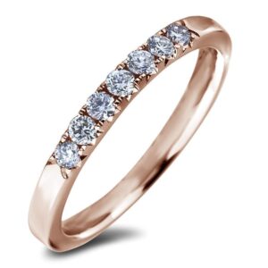 0.25 Carat TW Ladies Diamond Wedding Band in 14K Rose Gold
