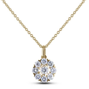 Miracle Setting Halo Canadian Diamond Pendant in Yellow Gold