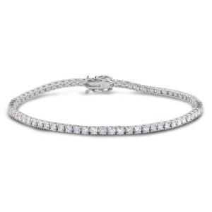 2.54 Carat TW Diamond Classic Tennis Bracelet in 14K White Gold