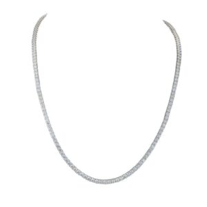 54 Carat TW Men's Ideal Square Diamond Necklace in 18K White Gold
