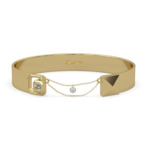 Lands Collection Canadian Diamond Earth Bangle Bracelet | Summit in Yellow Gold