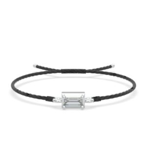 Lands Collection Canadian Diamond Ice Bracelet | Origin in White Gold and Black Silk