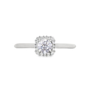 De Beers Forevermark Center Of My Universe™ Round Diamond with Cushion Halo Engagement Ring in Platinum