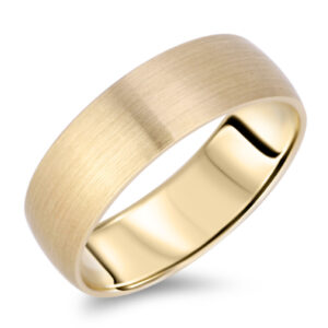 Brushed Finish Yellow Gold Wedding Band - 5MM