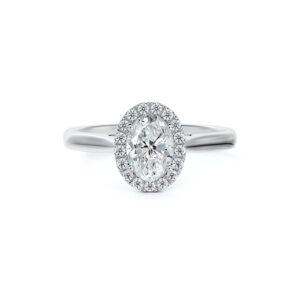 De Beers Forevermark Diamond Oval Halo Engagement Ring in 14K White Gold