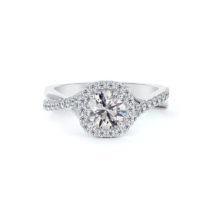 De Beers Forevermark Diamond Twist Style Engagement Ring in 14K White Gold 2.07 Carat TW