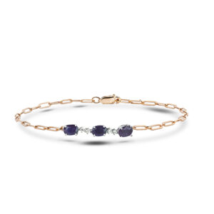 Canadian Diamond and Sapphire Bracelet In Yellow and White Gold
