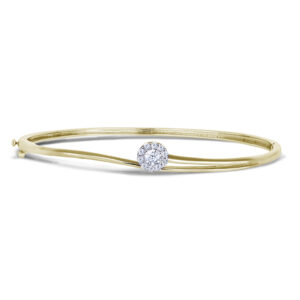 De Beers Forevermark Diamond Halo Bangle Bracelet in 18K Yellow Gold