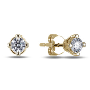 De Beers Forevermark Diamond Solitaire Dainty Stud Earrings in 18K Gold