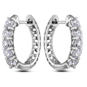 De Beers Forevermark Hoop Diamond Earrings in 18K White Gold | 1.21 CTW