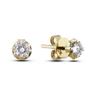 De Beers Forevermark Diamond Stud Dainty Earrings in 18K Yellow Gold