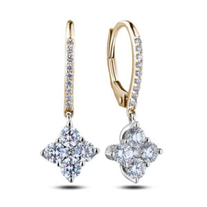 De Beers Forevermark Diamond Drop Earrings in 18K White & Yellow Gold