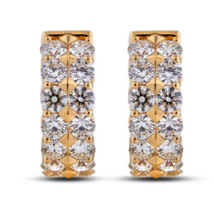 De Beers Forevermark Diamond Prism Collection Inside Out Hoop Earrings in 18K Yellow Gold