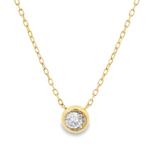 Canadian Diamond Bezel Set Pendant in Yellow Gold | 0.31 Carat TW