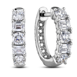 De Beers Forevermark Diamond Hoop Earrings in Platinum 1.46 Carat TW