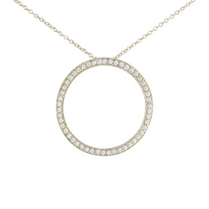Canadian Diamond Circle Pendant in Yellow Gold | 0.50 CTW
