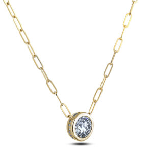 De Beers Forevermark Canadian Diamond Bezel Set Paperclip Necklace in 18K Yellow Gold