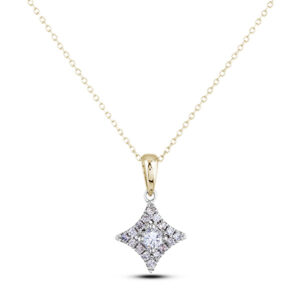 De Beers Forevermark Diamond Star Style Pendant in 14K Yellow and White Gold