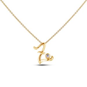 Canadian Diamond Letter Z Pendant in Yellow Gold