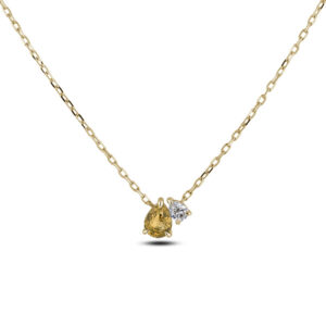 Non Heated Ceylon Yellow Sapphire and De Beers Forevermark Diamond Necklace in 18K Yellow Gold