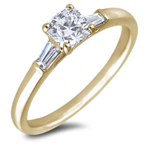Canadian Diamond Trilogy Engagement Ring in 14K Yellow Gold