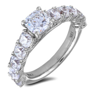 Clover Diamond Bracelet With Paperclip Chain In 18K White and Yellow Gold