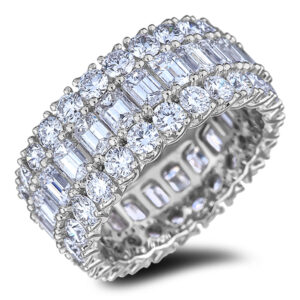 De Beers Forevermark Diamond Wide Statement Ring in 18K White Gold | 6.37 Carat TW