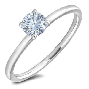 Canadian Diamond Solitaire Engagement Ring in White Gold