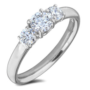 De Beers Forevermark Diamond Trilogy Engagement Ring in 18K White Gold