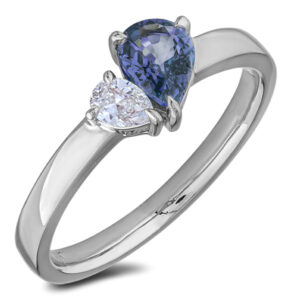 De Beers Forevermark Diamond and Sapphire in 18K White Gold