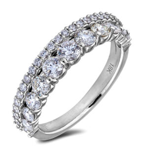 De Beers Forevermark Diamond Double Row Anniversary Ring in 18K White Gold