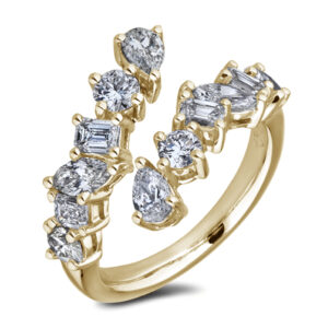De Beers Forevermark Diamond Mosaic Crossover Bypass Ring In 18K Yellow Gold