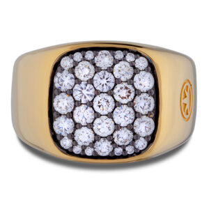 Diamond Signet Ring In 18K Rose Gold