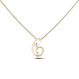 Canadian Diamond Letter G Pendant in Yellow Gold