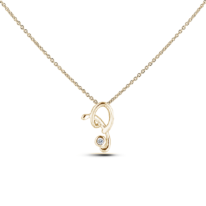 Canadian Diamond Letter P Pendant in Yellow Gold